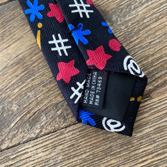 Looney Tunes Tazmanian Devil Warner Bros 100% Silk Neck Tie Hand Made - Picture 3 of 4